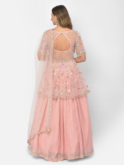 Neeru's Pink Color Georgette Fabric Salwar Kameez
