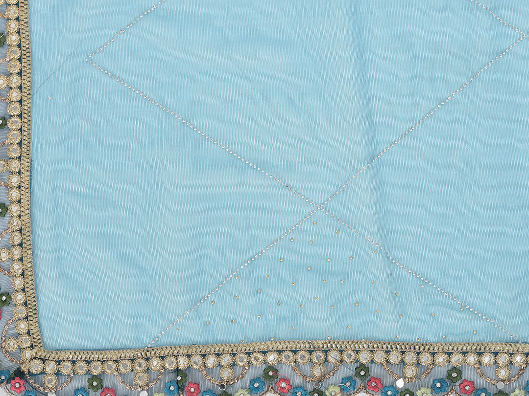 Neerus Peacock Color Georgette Fabric Salwar Kameez