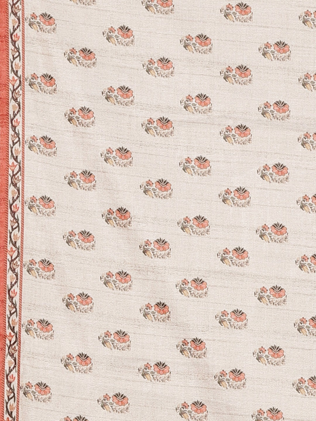 Neerus Light Grey Printed Saree With Blouse