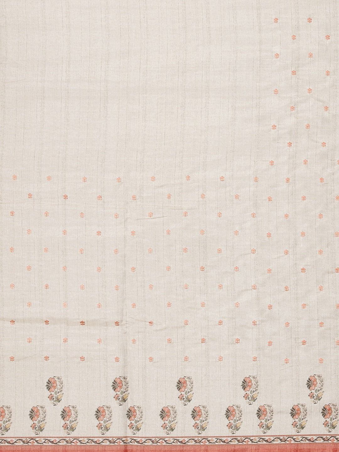 Neerus Light Grey Printed Saree With Blouse