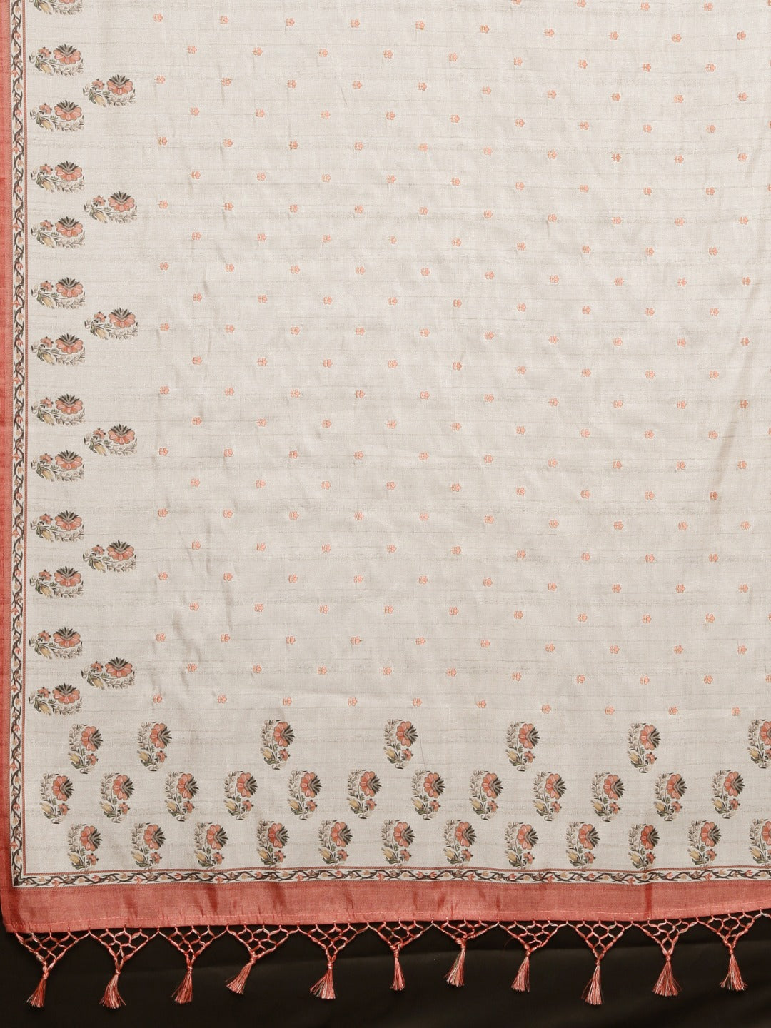 Neerus Light Grey Printed Saree With Blouse