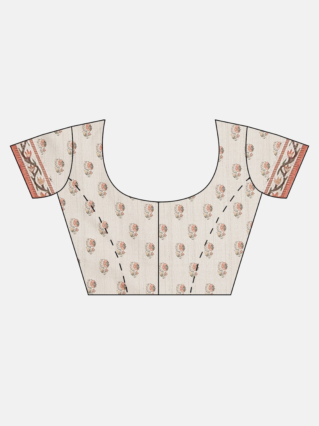 Neerus Light Grey Printed Saree With Blouse