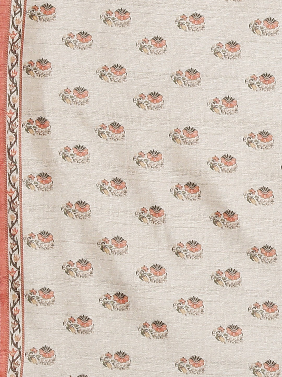 Neerus Light Grey Printed Saree With Blouse