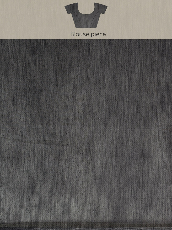 Neerus Black Color Dupion Fabric Saree