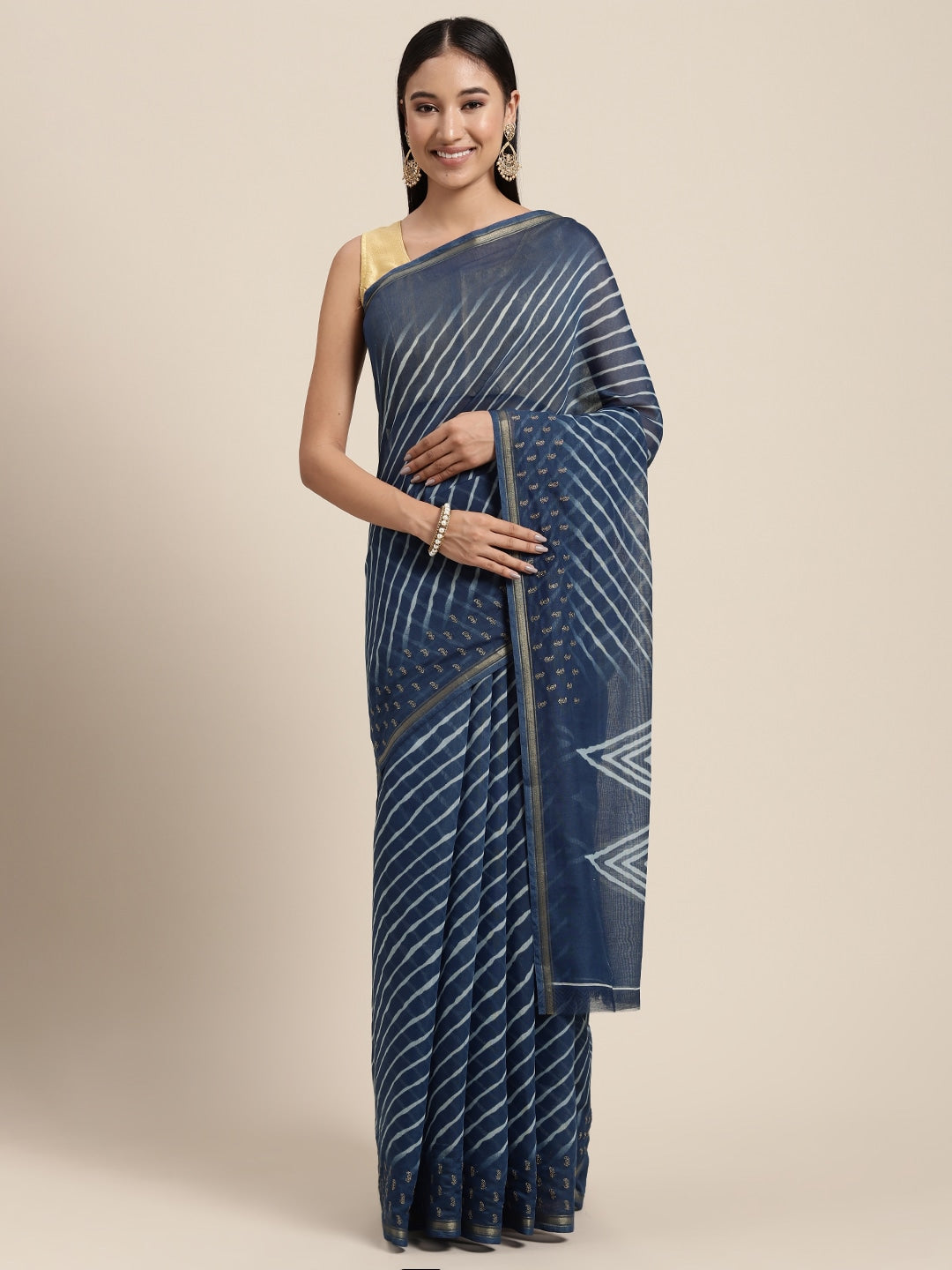 Neeru's Blue Color Dupion Fabric Saree
