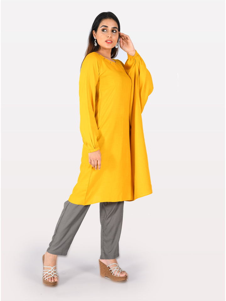 Neerus Yellow Straight Kurta