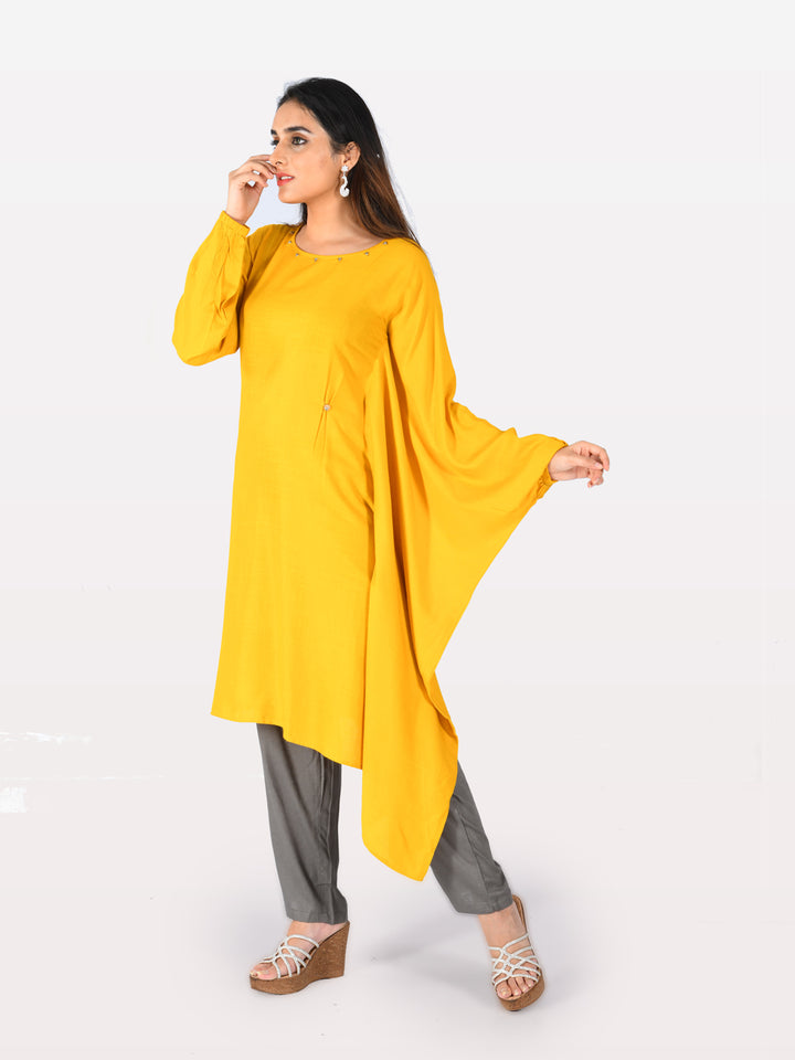 Neerus Yellow Straight Kurta