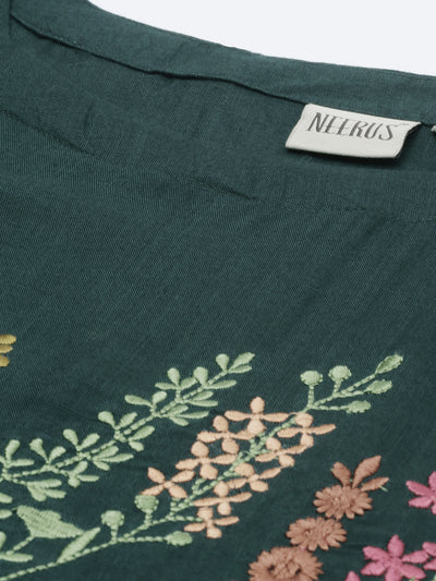 Neeru'S B Green Colour Slub Riyon Fabric Tunic "46"