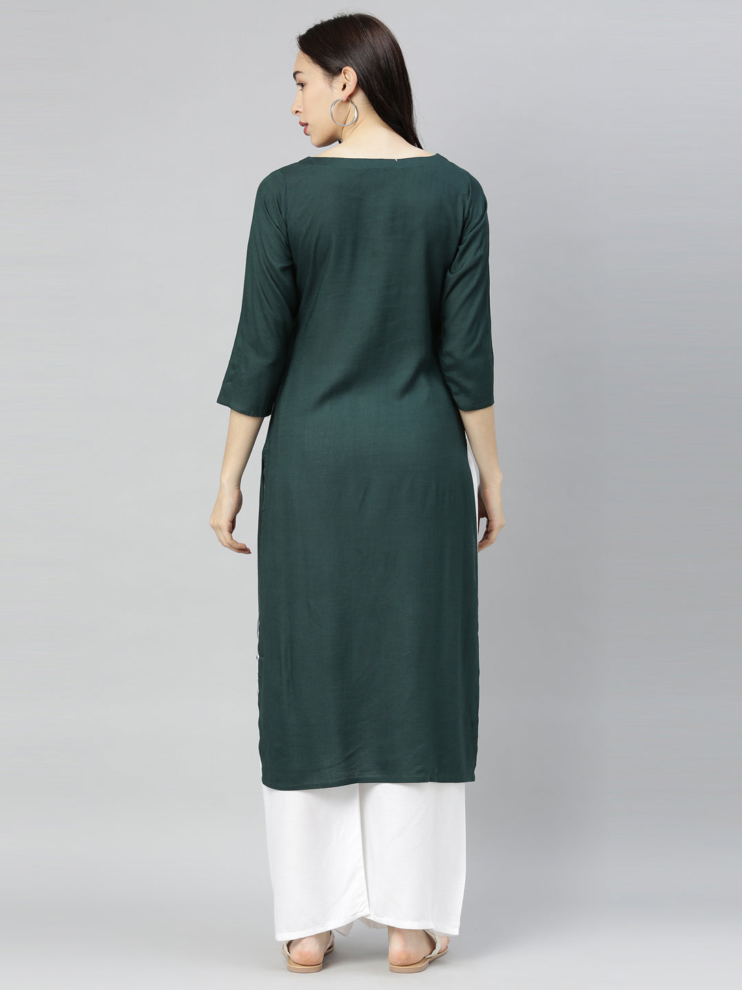 Neeru'S B Green Colour Slub Riyon Fabric Tunic "46"