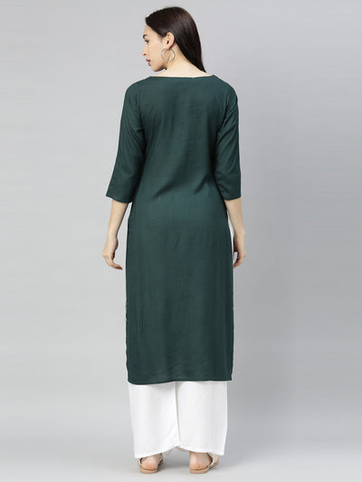 Neeru'S B Green Colour Slub Riyon Fabric Tunic "46"