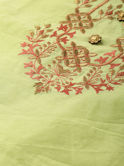 Neerus Women Green Solid Straight Kurta With Embroidered Detailing