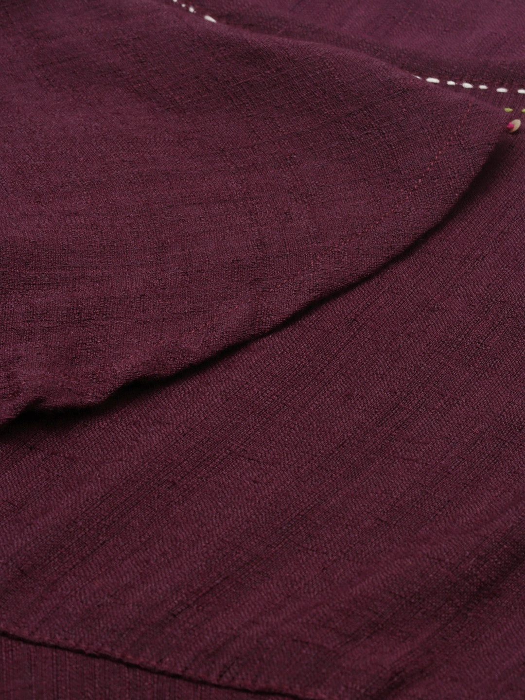 Neeru's Maroon Embroidered High Low Kurta