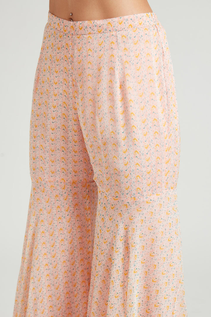 Neerus Orange georgette kurta set - detail view 2