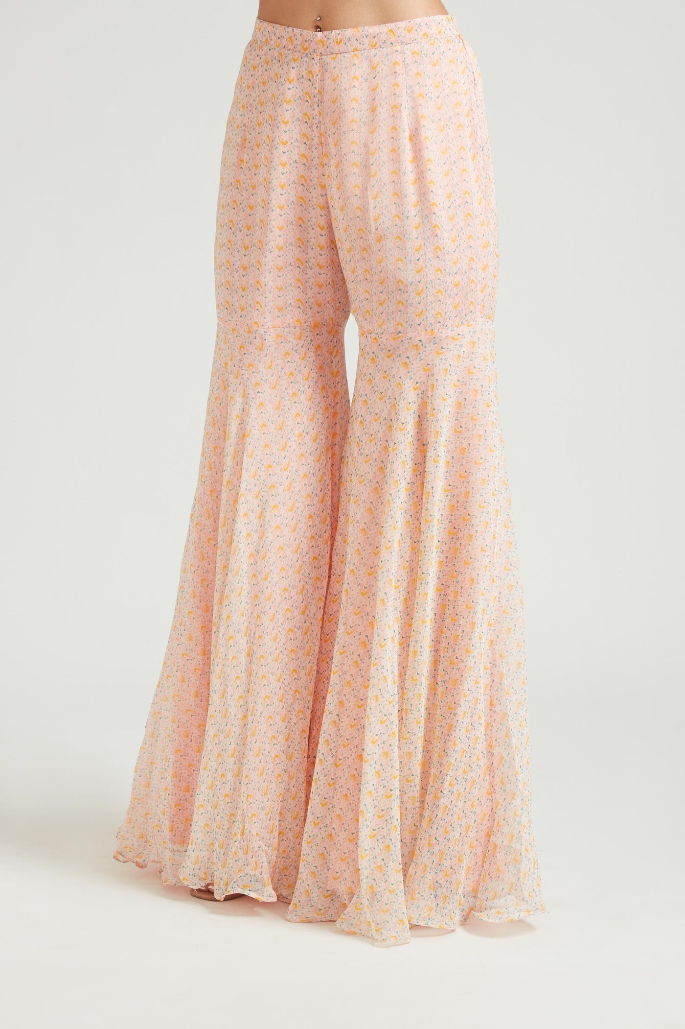 Neeru's Peach Color Georgette Fabric Kurta Set