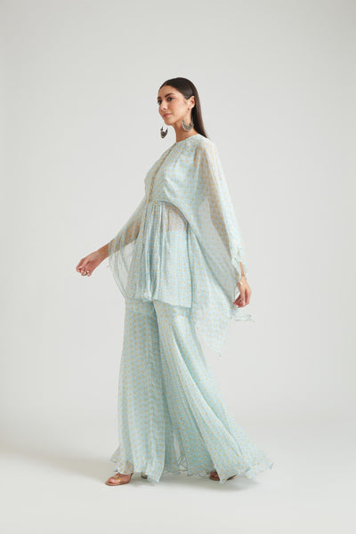 Neeru's Sky Blue Color Georgette Fabric Salwar Kameez