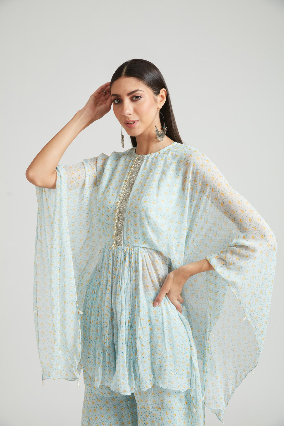 Neerus Blue Georgette Kurta Set - detail view 2