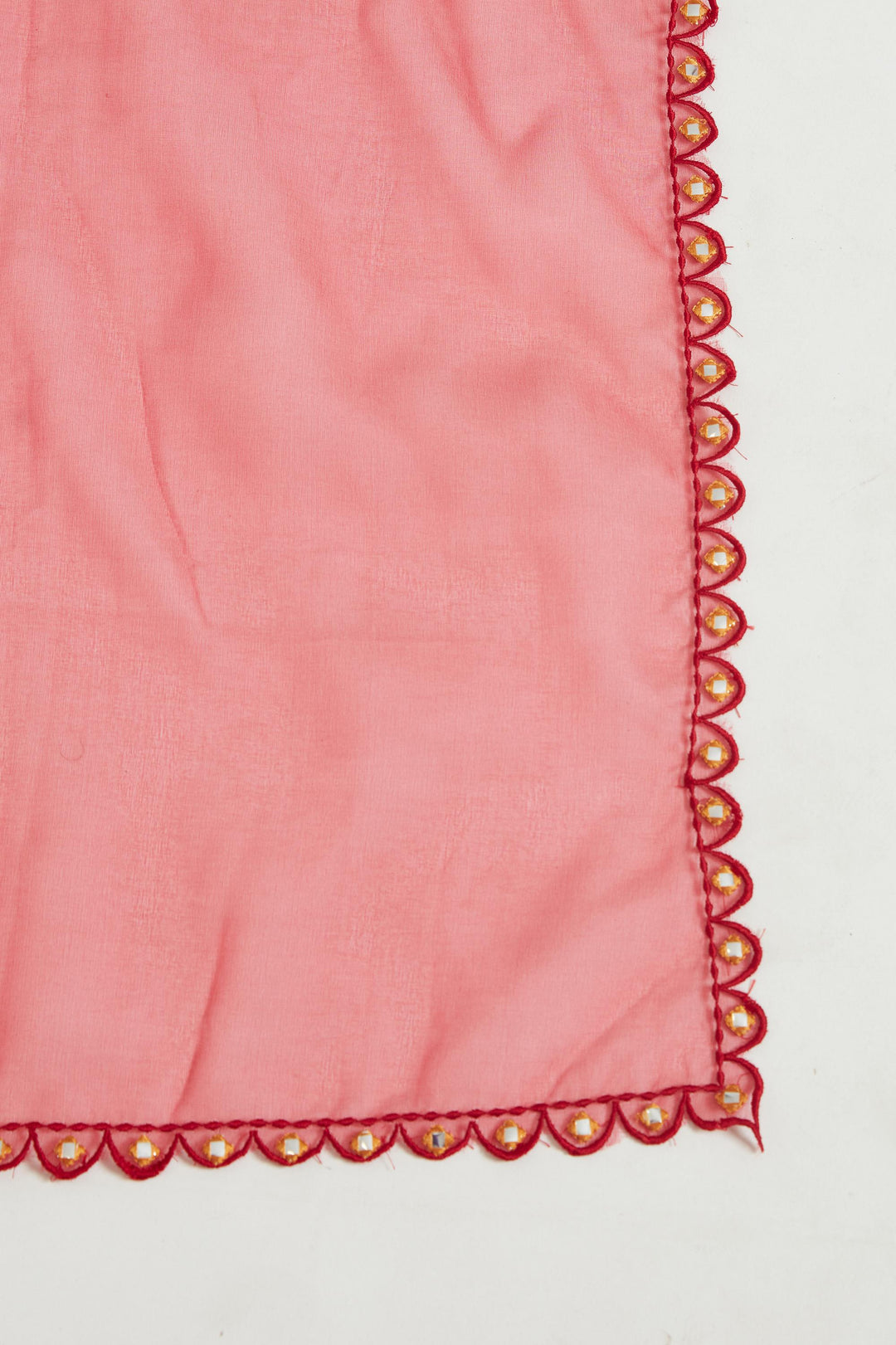 Neerus Maroon silk embroidered gown - side view