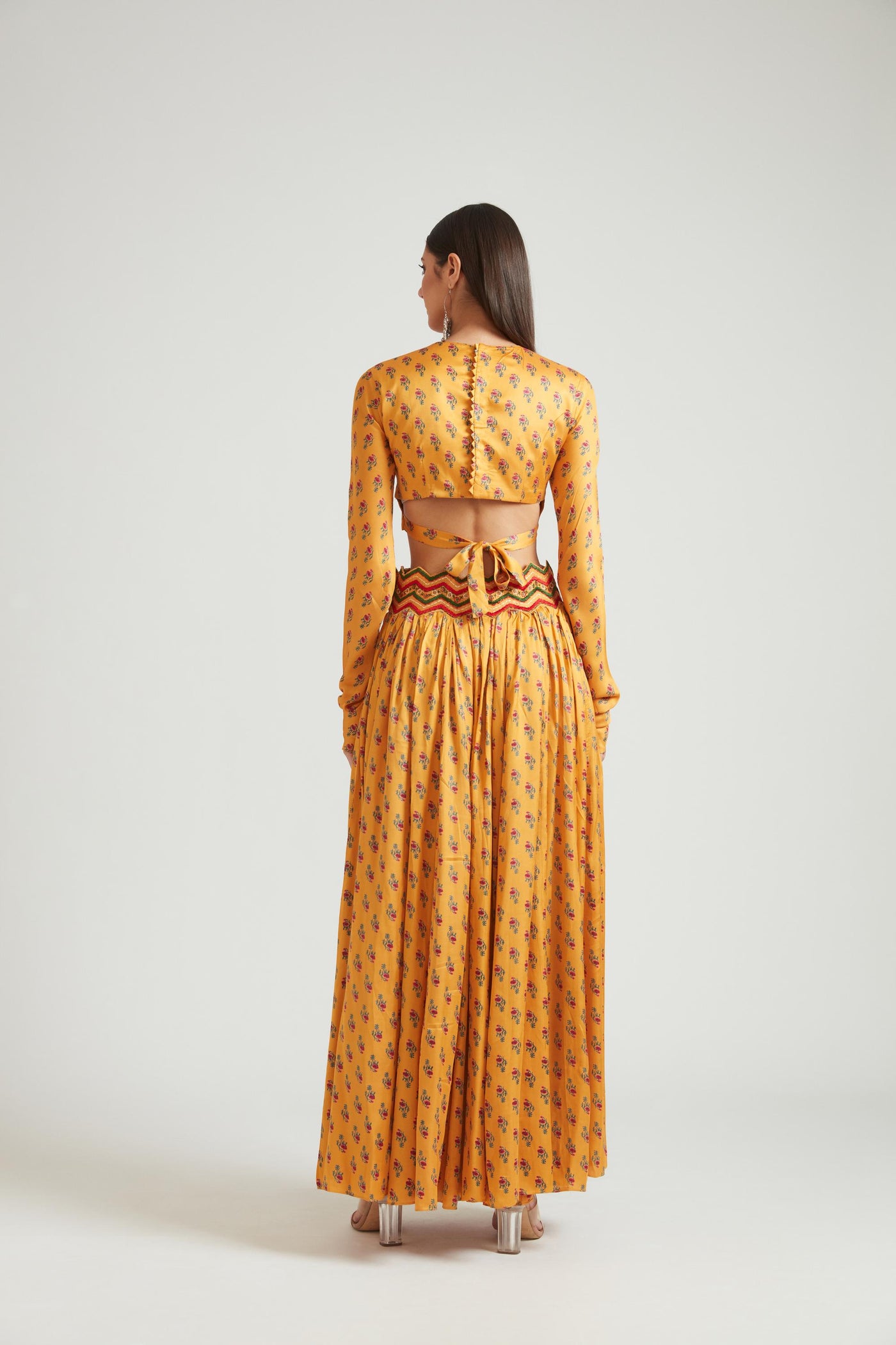 Neeru's Mustard Color Silk Fabric Lehenga Choli