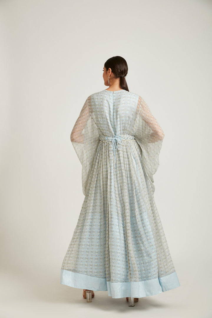 Neerus Aqua Color Georgette Fabric Salwar Kameez