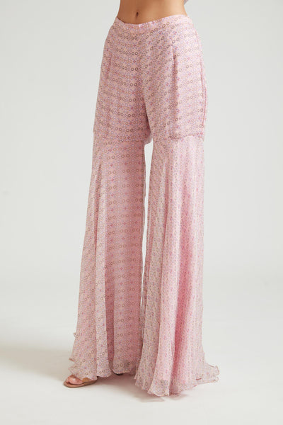 Neeru's Pink Color Georgette Fabric Kurta Set