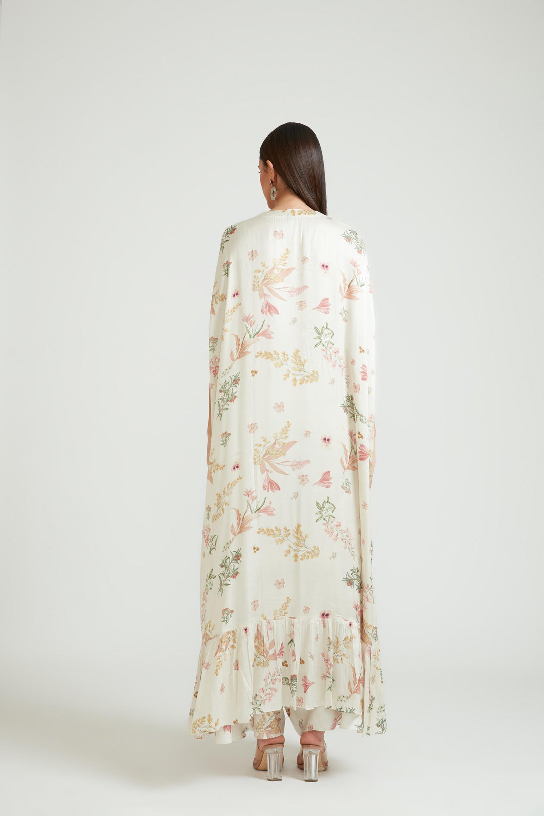 Neerus Cream Color Silk Fabric Kurta Set