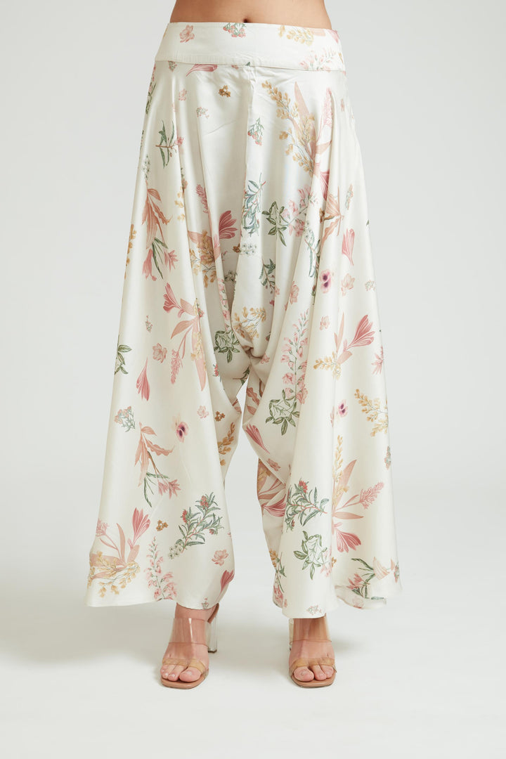 Neerus Cream Color Silk Fabric Kurta Set