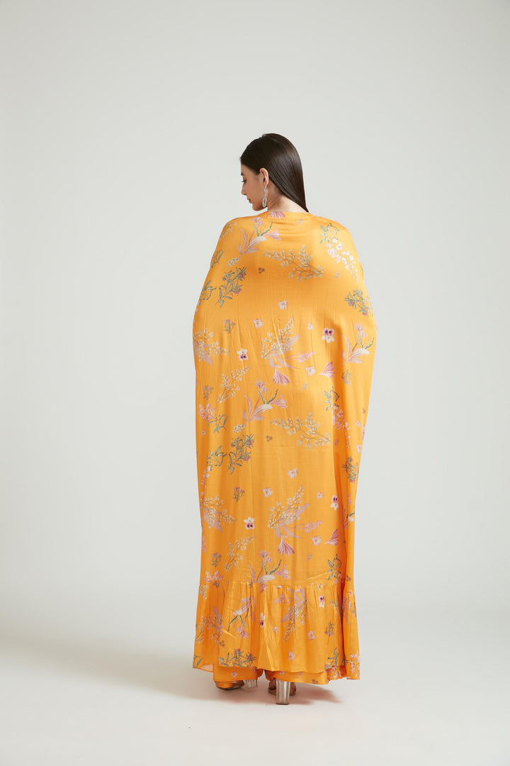 Neerus Mustard Color Silk Fabric Kurta Set