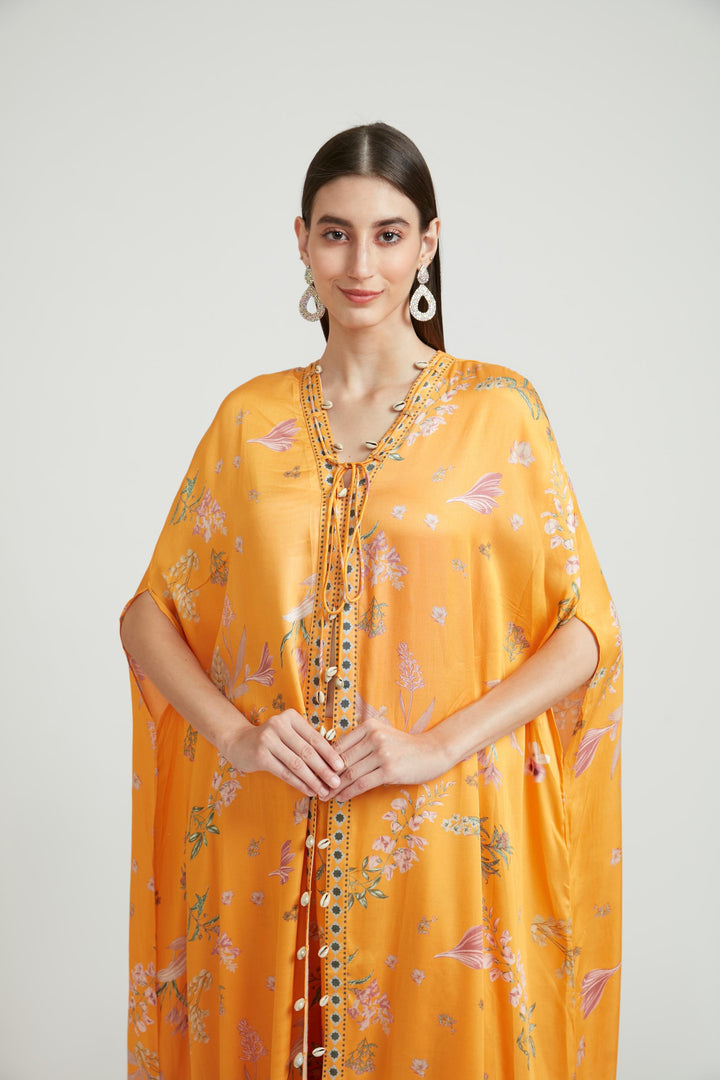 Neerus Mustard Color Silk Fabric Kurta Set