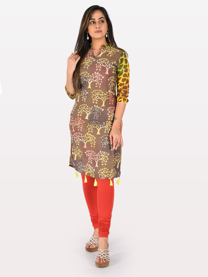 Neerus Multicolor Printed Straight Kurta