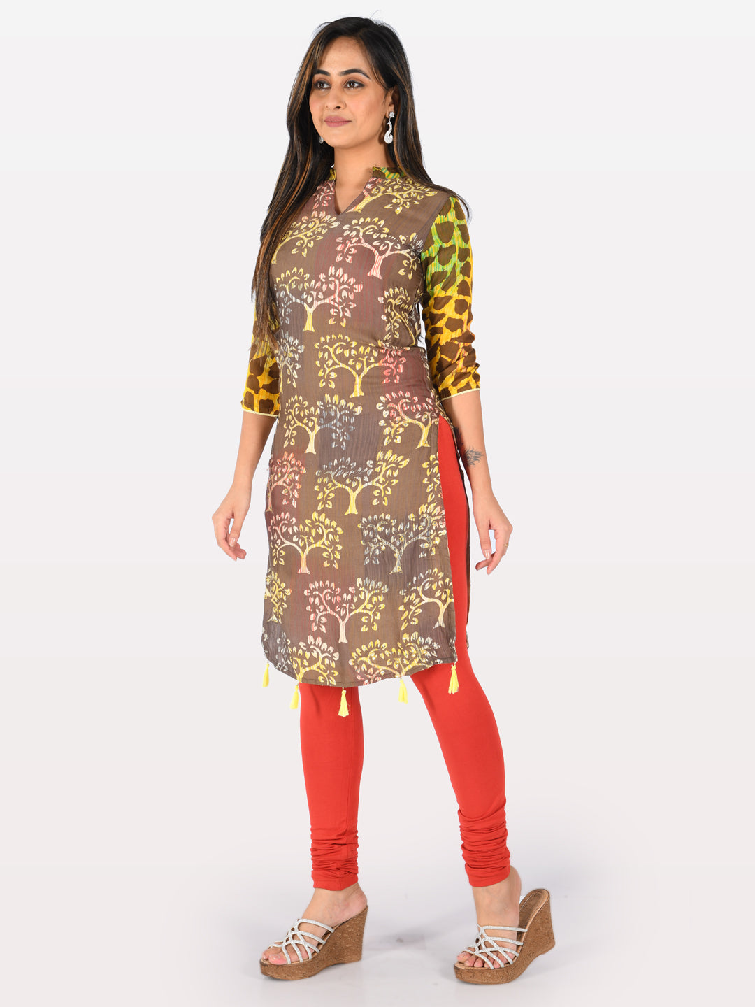 Neerus Multicolor Printed Straight Kurta