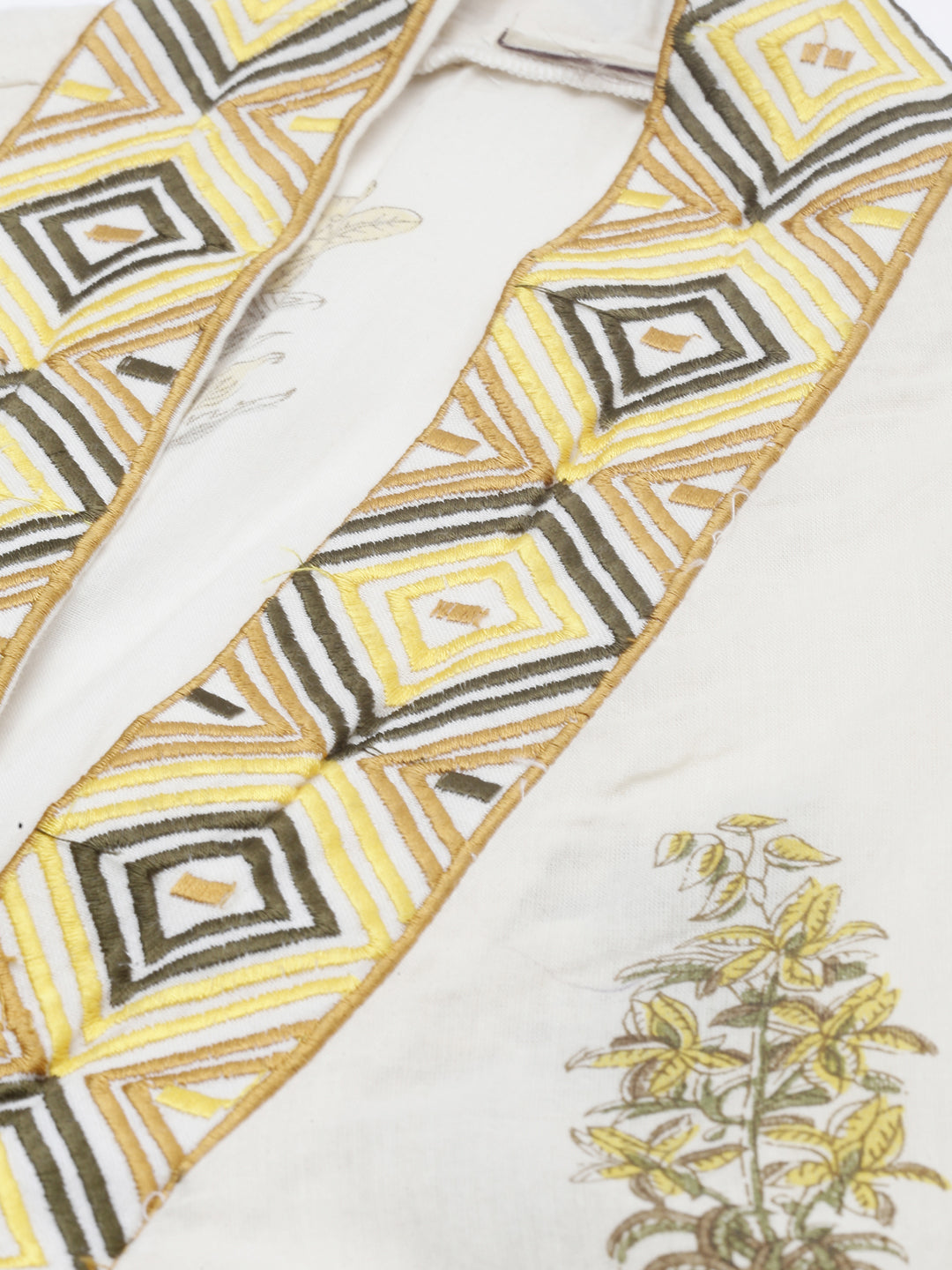 Neeru's White Printed Kurta Pant Set