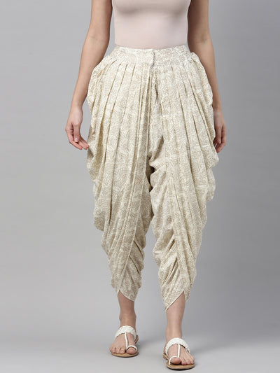 Neeru'S Off White Color Cotton Fabric Dhotti