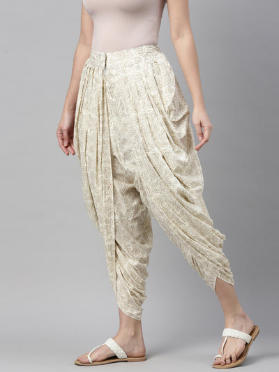 Neeru'S Off White Color Cotton Fabric Dhotti
