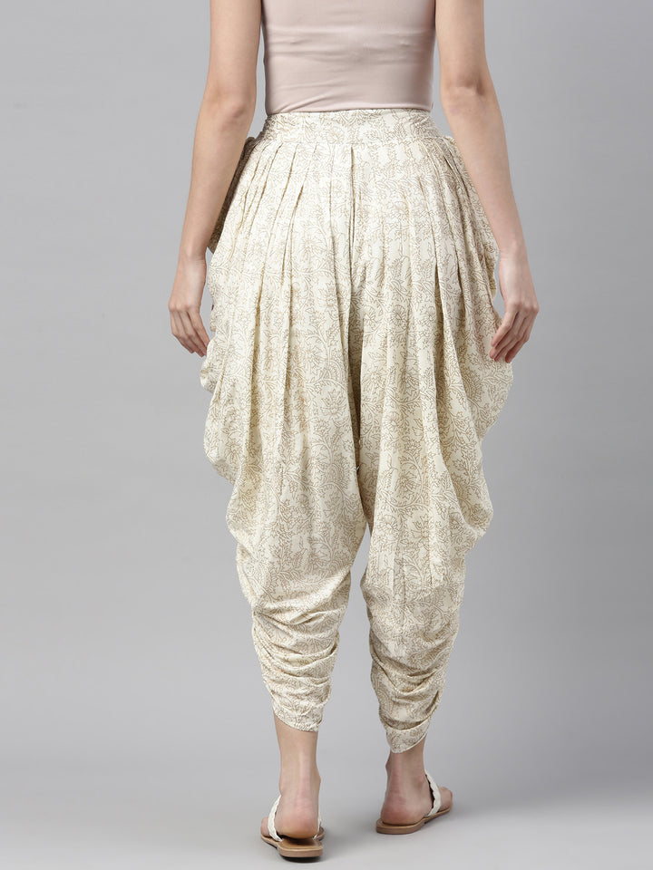 Neerus Off White Color Cotton Fabric Dhotti