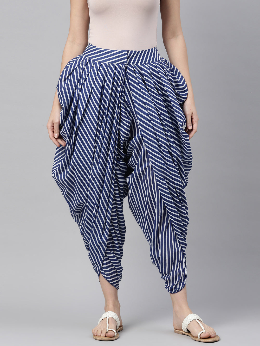 Neerus Blue rayon solid dhoti bottom - detail view 6
