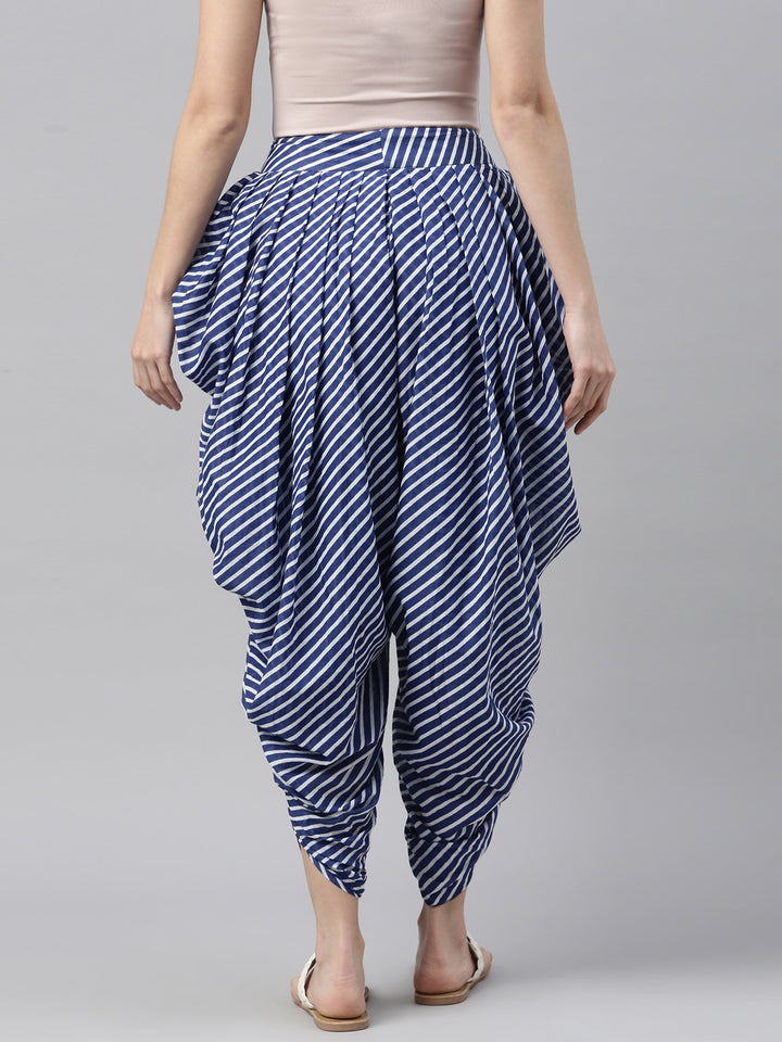 Neerus Blue rayon solid dhoti bottom - detail view 2