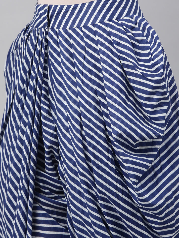 Neerus Blue rayon solid dhoti bottom - detail view 5