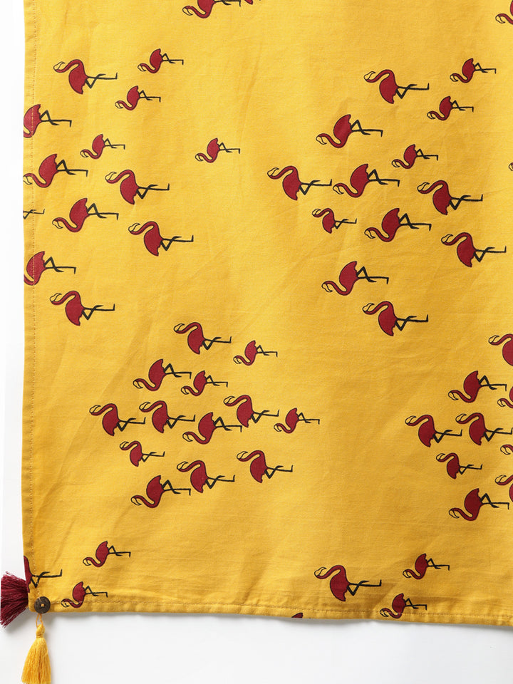 Neerus Beige Anarkali Kurta With Scarf