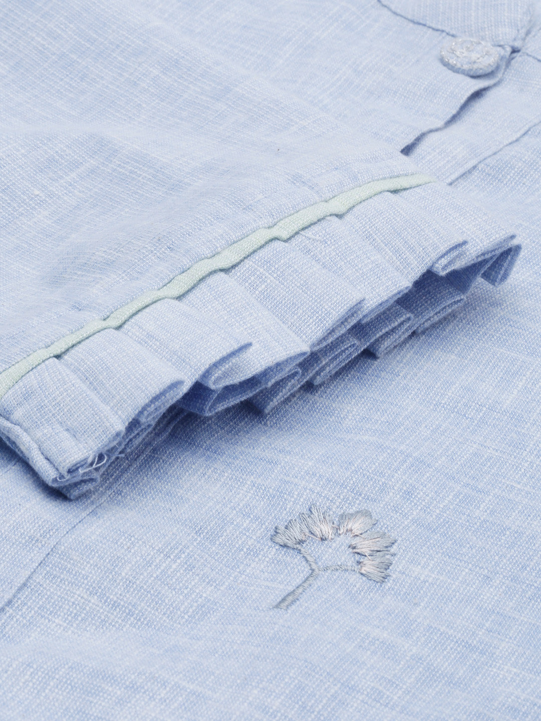 Neerus Blue Embroidered Straight Kurta