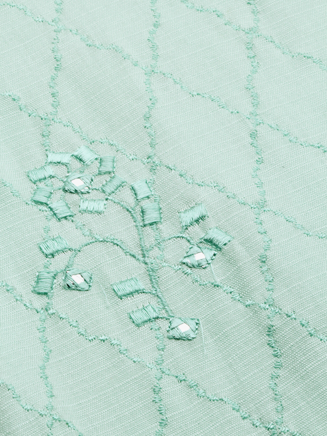 Neerus Green Embroidered Straight Kurta