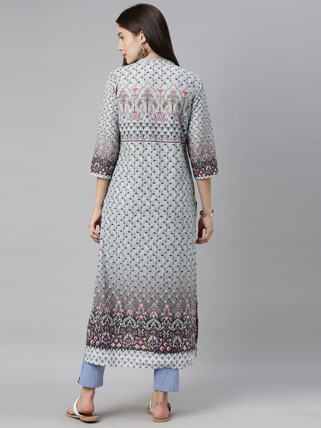Neeru'S Blue Color, Chiken Fabric Tunic