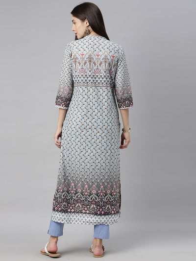 Neeru'S Blue Color, Chiken Fabric Tunic