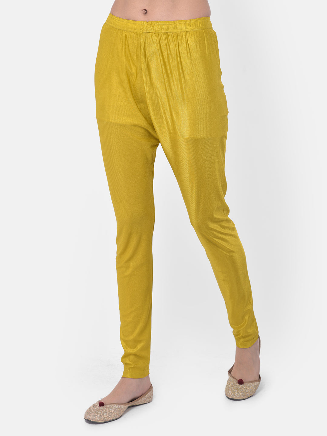 Neerus Yellow Chanderi printed suit set - detail view 1