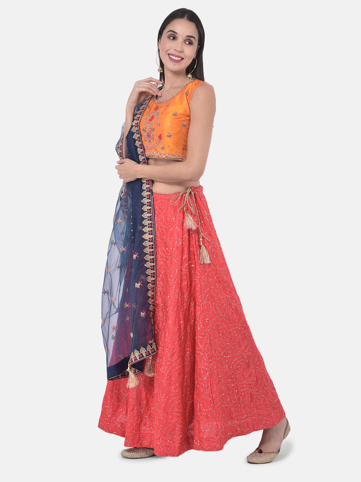 Neerus Multicolor Zari Lehenga Set