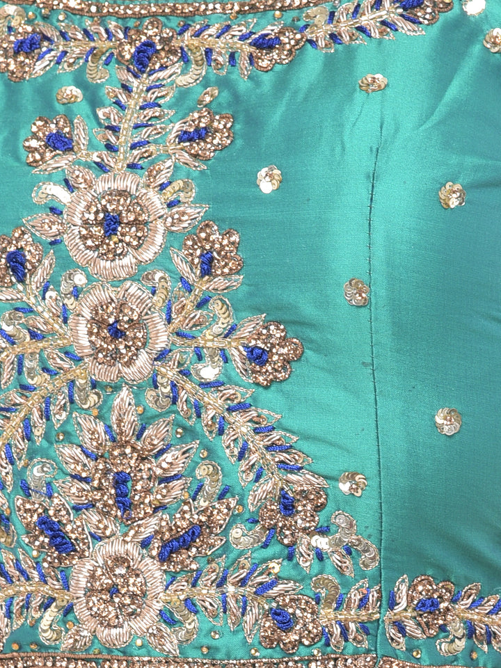 Neerus Pink Banarasi woven lehenga set - detail view 1