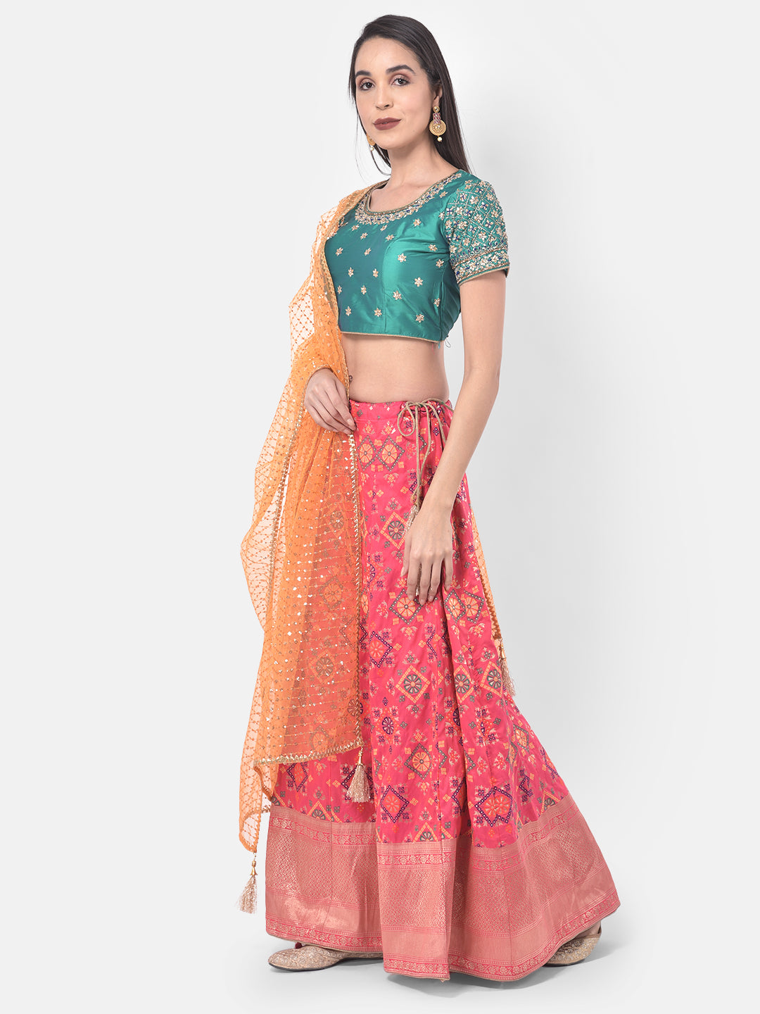 Neerus Multicolor Embellished Lehenga Set