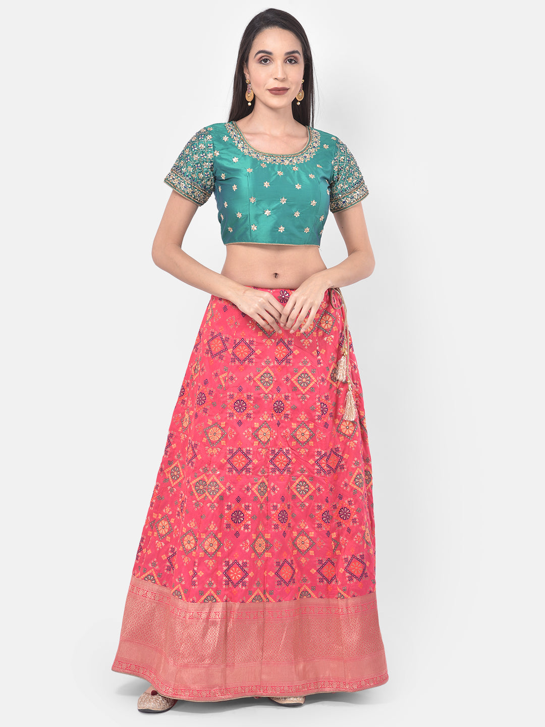 Neerus Multicolor Embellished Lehenga Set