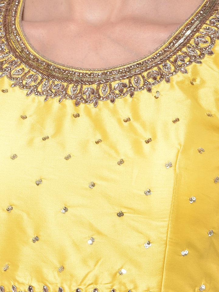 Neerus Beige Color Nett Fabric Ghagra Set