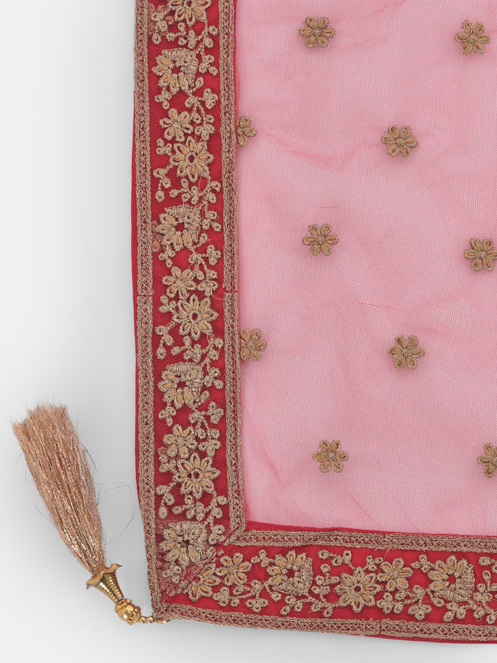 Neerus Beige Color Nett Fabric Ghagra Set