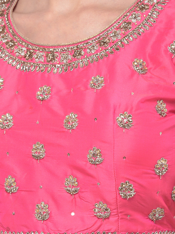 Neerus Blue net embellished lehenga set - detail view 1